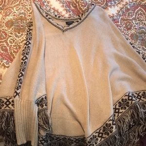 Tan Sweater with Sleeves. Poncho style.